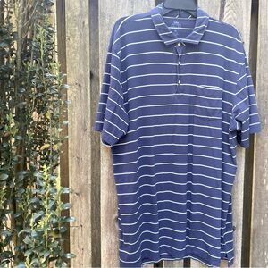 Peter Millar Navy Golf Stripe Polo Shirt Size XL